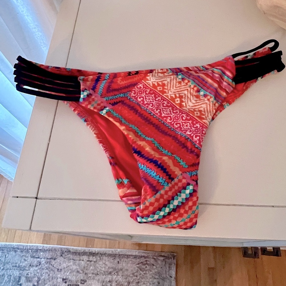 SEAFOLLY Australia red/multi bikini bottoms size 8, XS